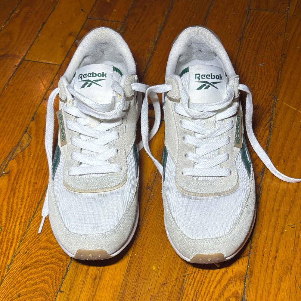 Reebok White and Green Women's Sneakers